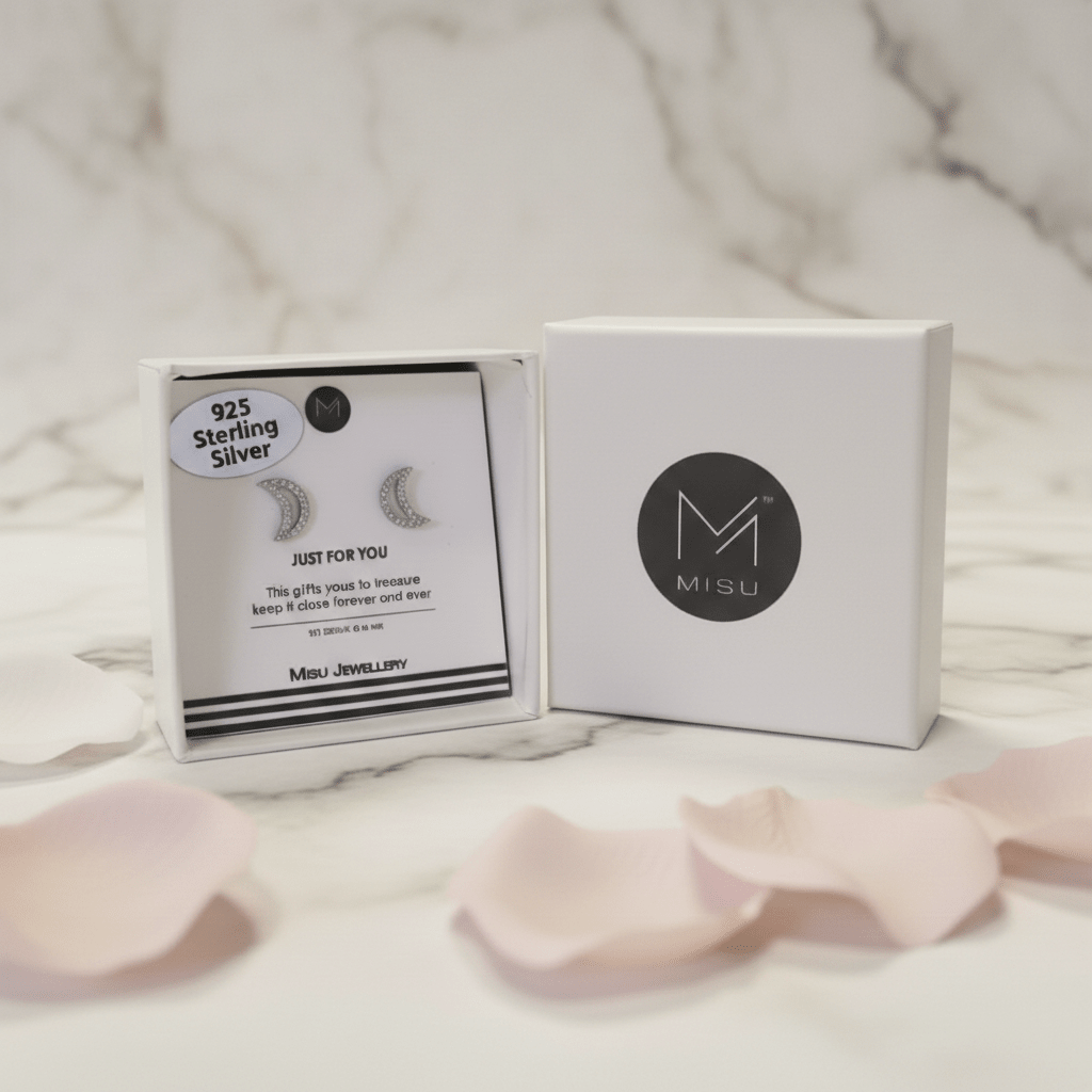 MISU 925 Sterling Silver Earrings To The Moon -Misu