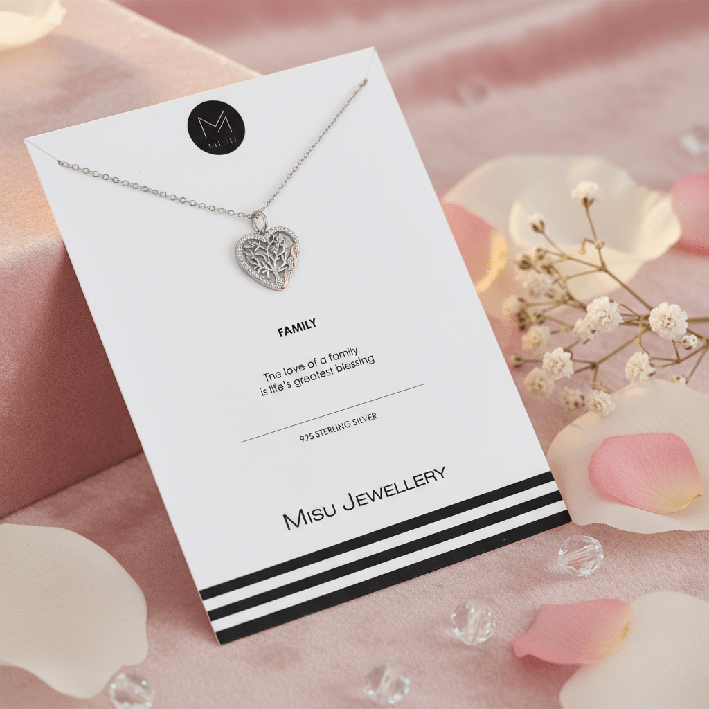 MISU 925 Sterling Silver Family Forever Necklace -Misu