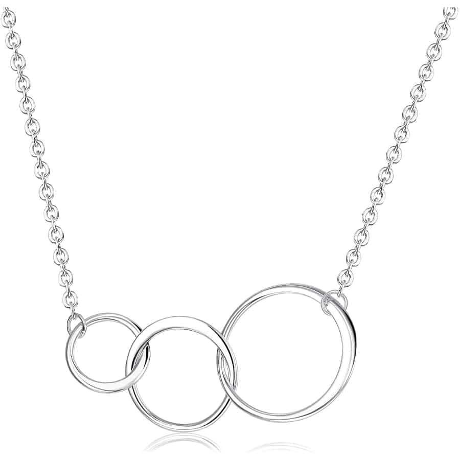 MISU 925 Sterling Silver Necklace 3 Circles -Misu