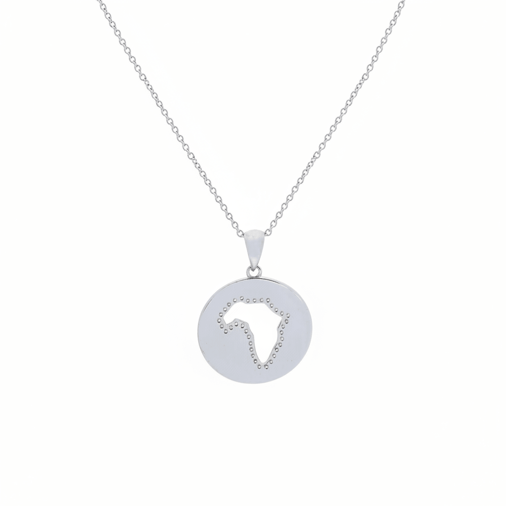 MISU 925 Sterling Silver Necklace Africa Disc -Misu