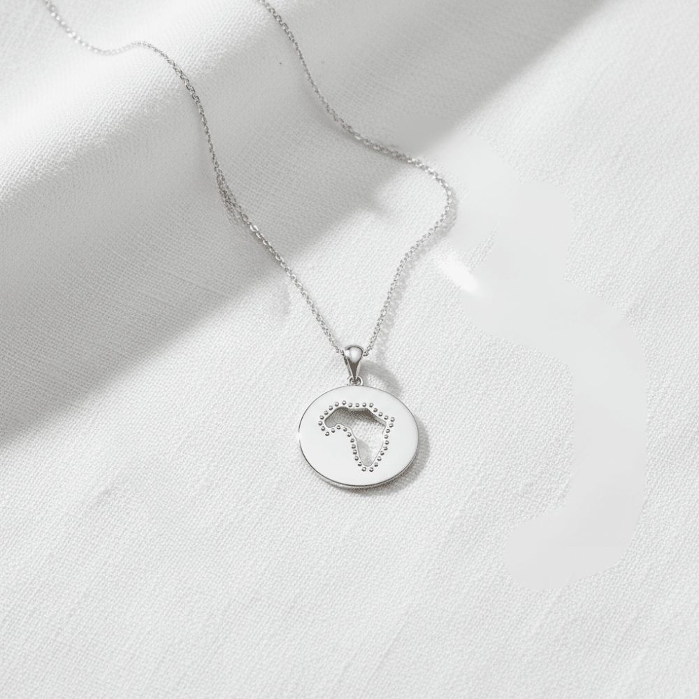 MISU 925 Sterling Silver Necklace Africa Disc -Misu