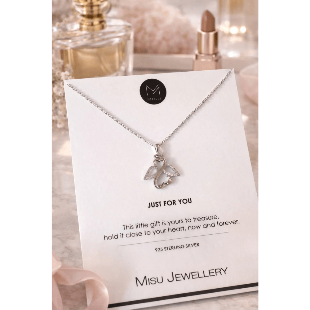 MISU 925 Sterling Silver Necklace Angel -Misu