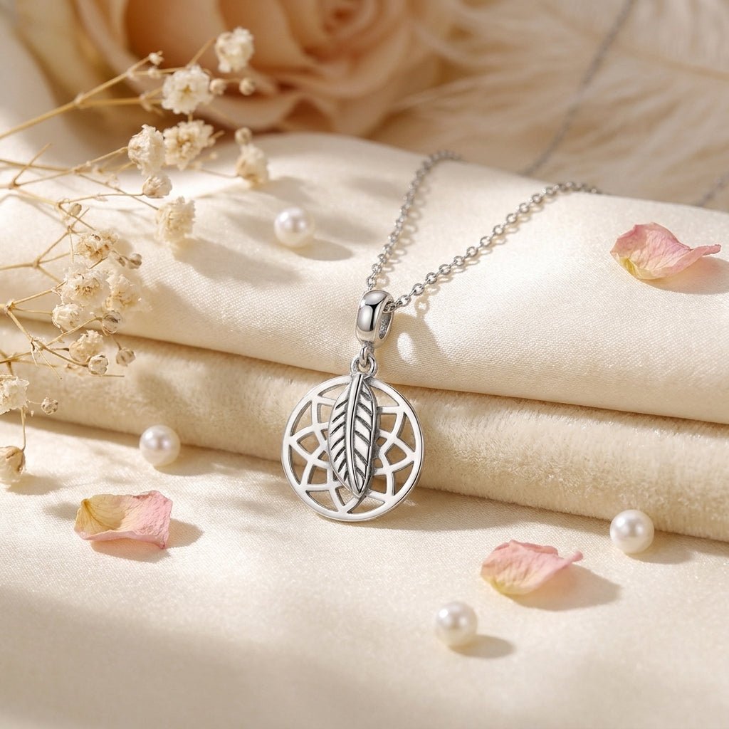 MISU 925 Sterling Silver Necklace Dreamcatcher -Misu