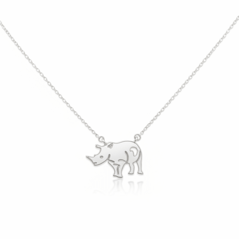 MISU 925 Sterling Silver Necklace Rhino -Misu