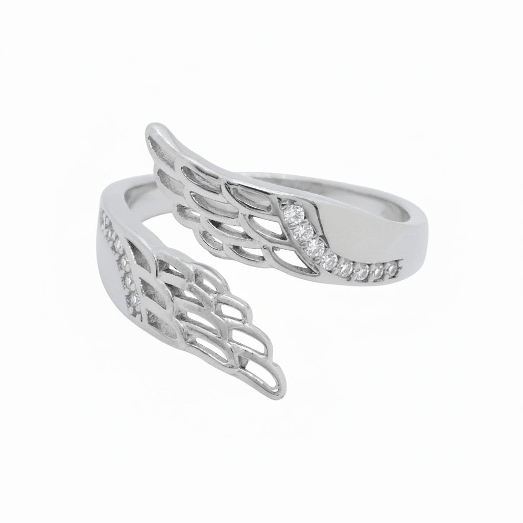 MISU 925 Sterling Silver Ring Adjustable My Angel -Misu