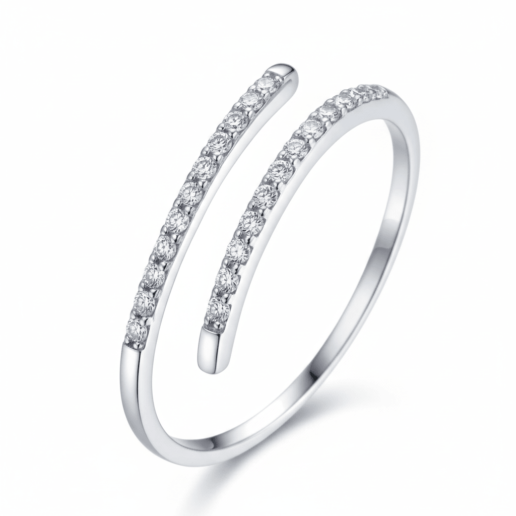 MISU 925 Sterling Silver Ring Adjustable Swirl -Misu