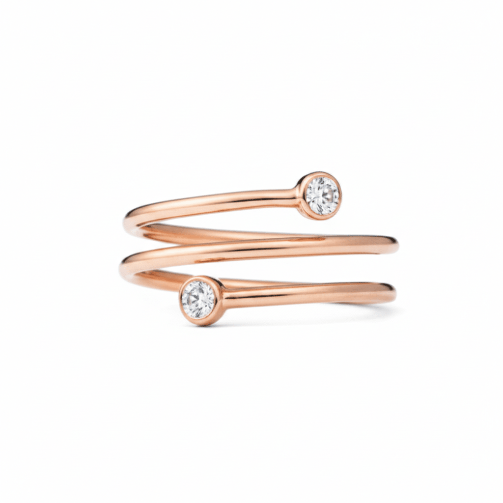 MISU 925 Sterling Silver Ring Ajustable Twirl -Misu