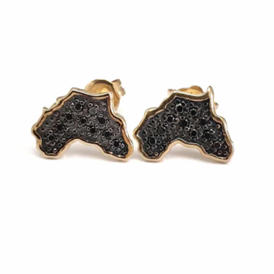 MISU 925 Sterling Silver Rose & Black Earrings My Africa -Misu