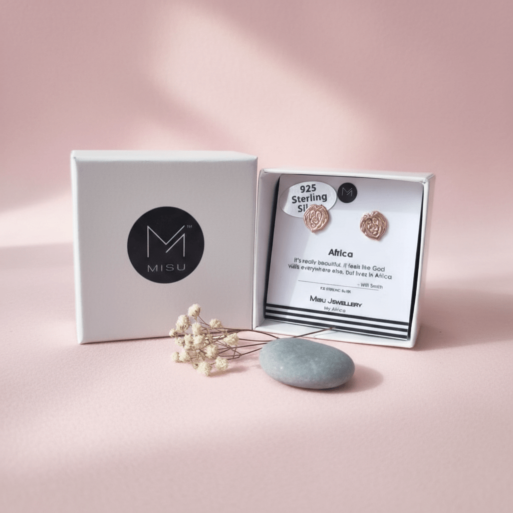 MISU 925 Sterling Silver Rose Earrings Lion -Misu