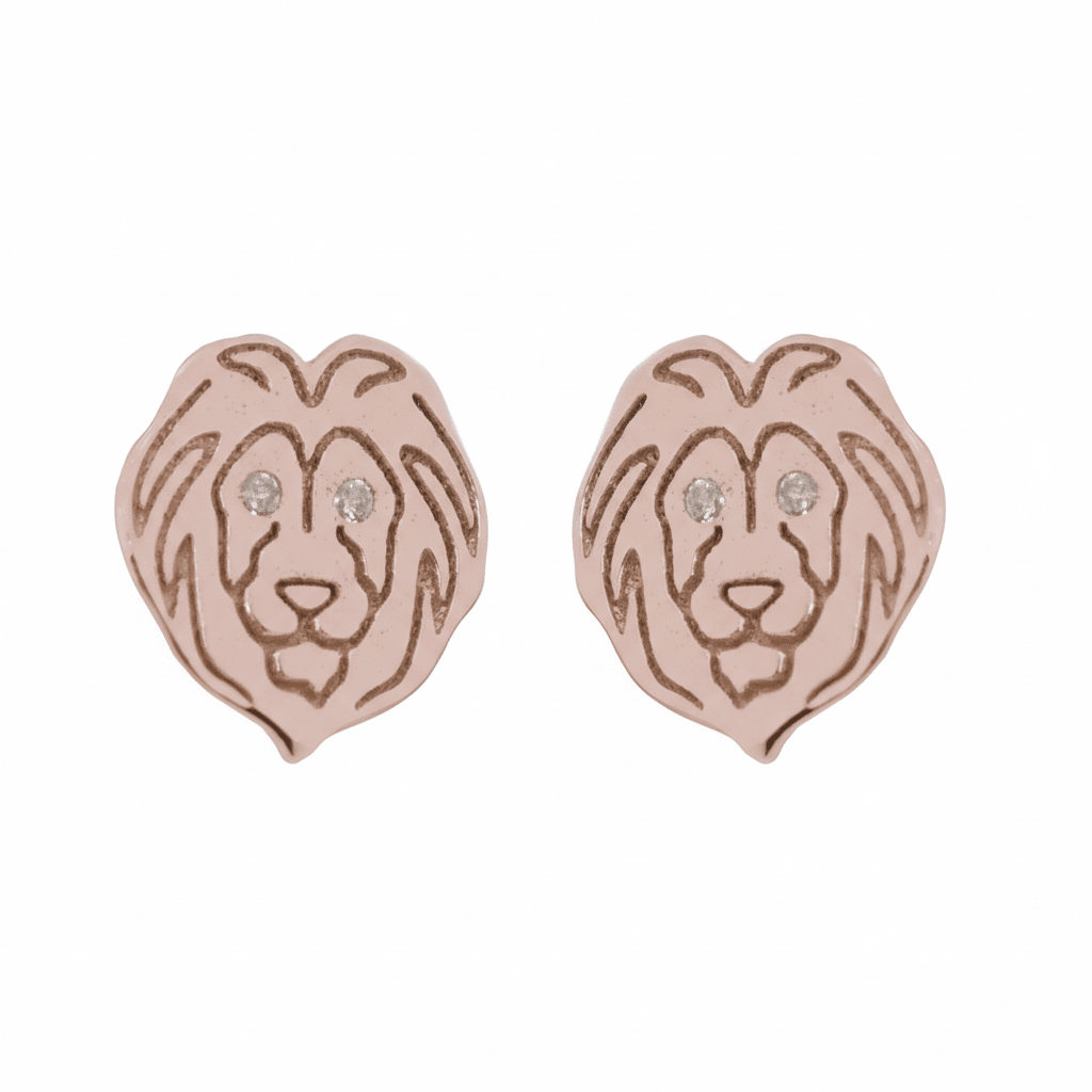 MISU 925 Sterling Silver Rose Earrings Lion -Misu