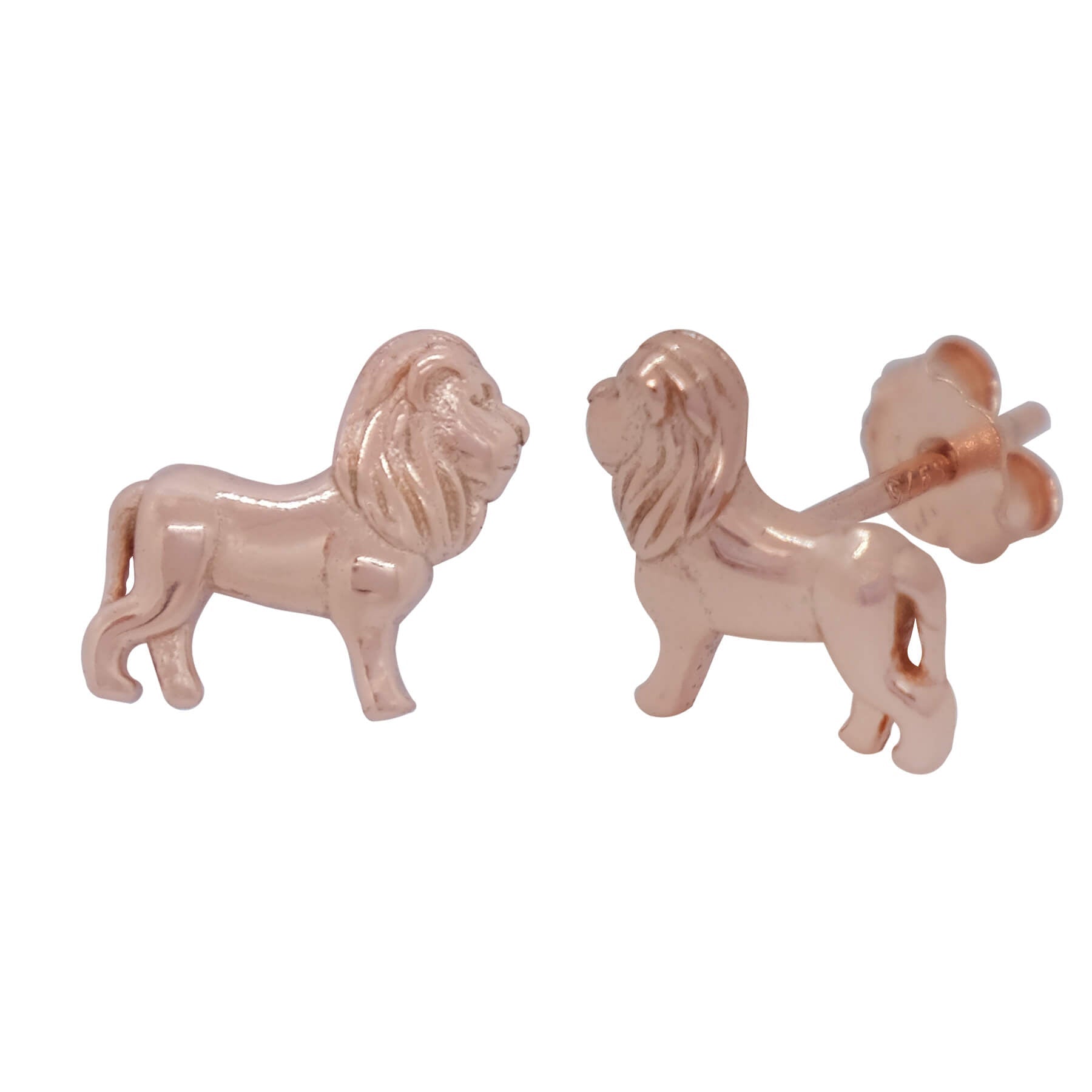 MISU 925 Sterling Silver Rose Gold Earrings My Lion -Misu