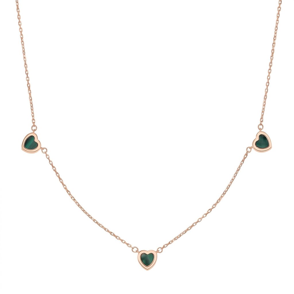MISU 925 Sterling Silver Rose My Hearts Necklace -Misu