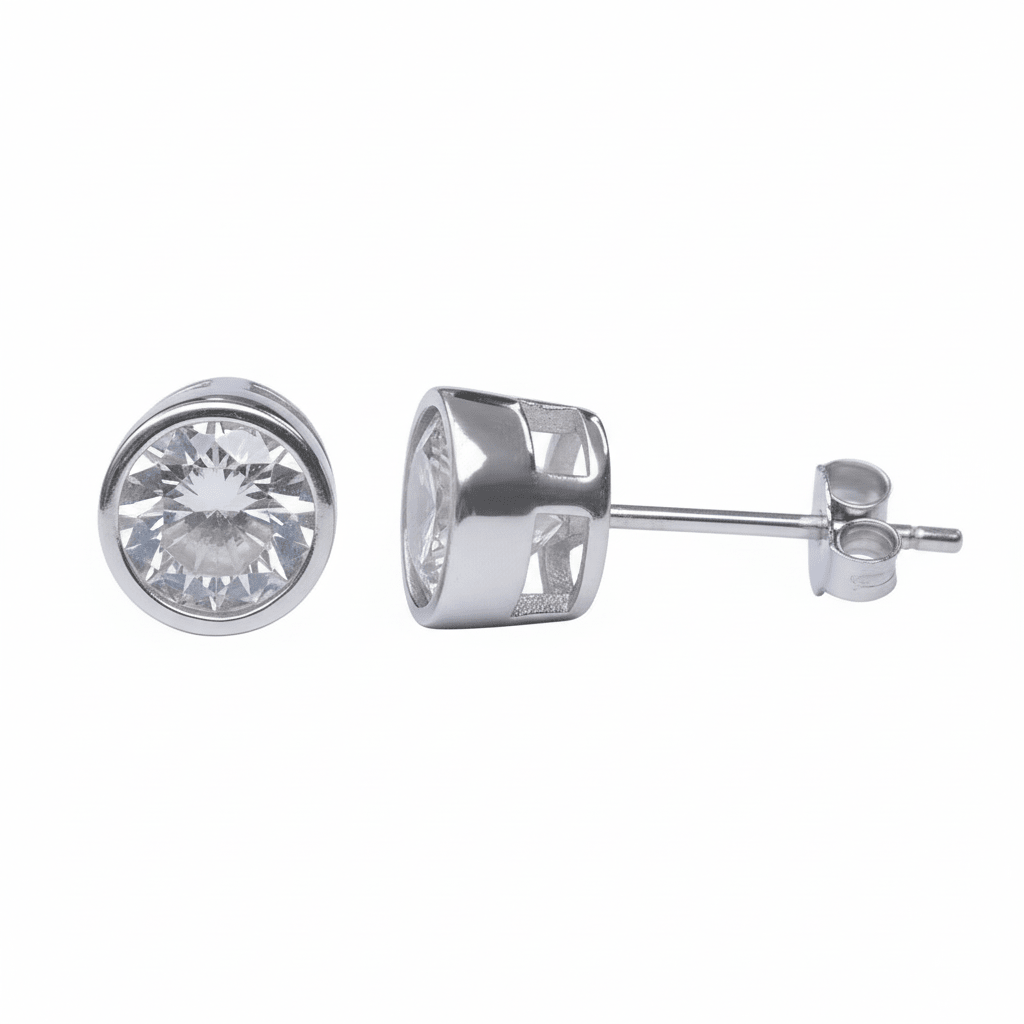 MISU 925 Sterling Silver Stud Earrings -Misu