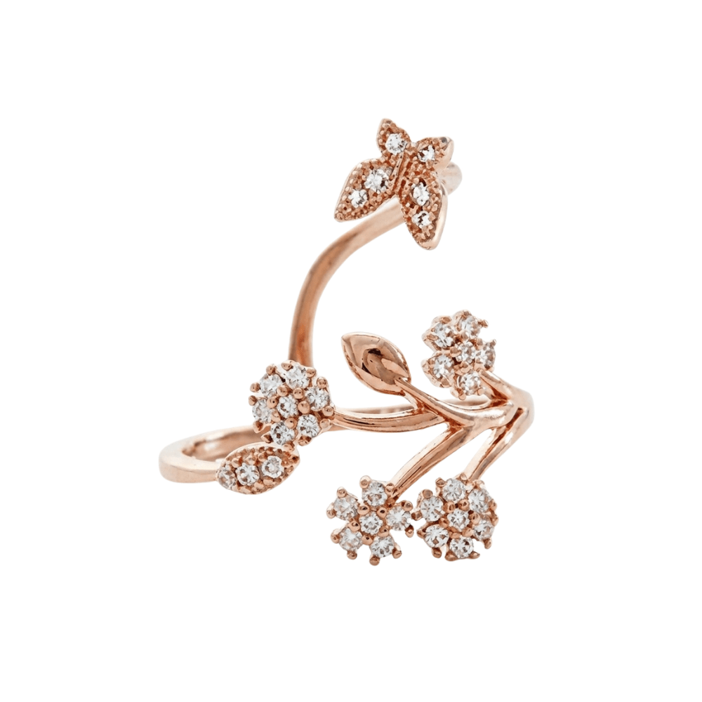 MISU Rose Gold All That Flutter Adjustable Ring -Misu