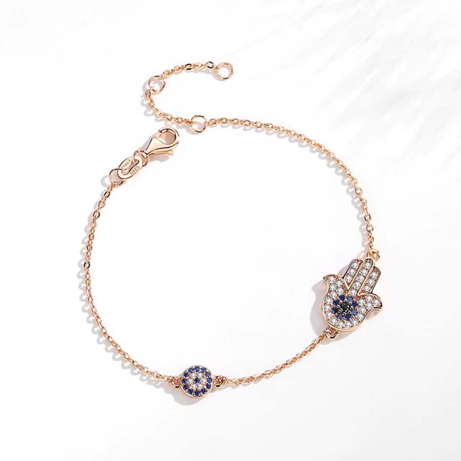 MISU Rose Gold Bracelet Hamsa Eye -Misu