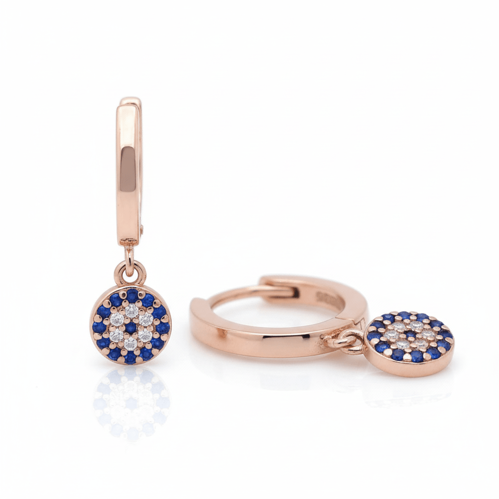 MISU Rose Gold Earrings Eye Huggies -Misu