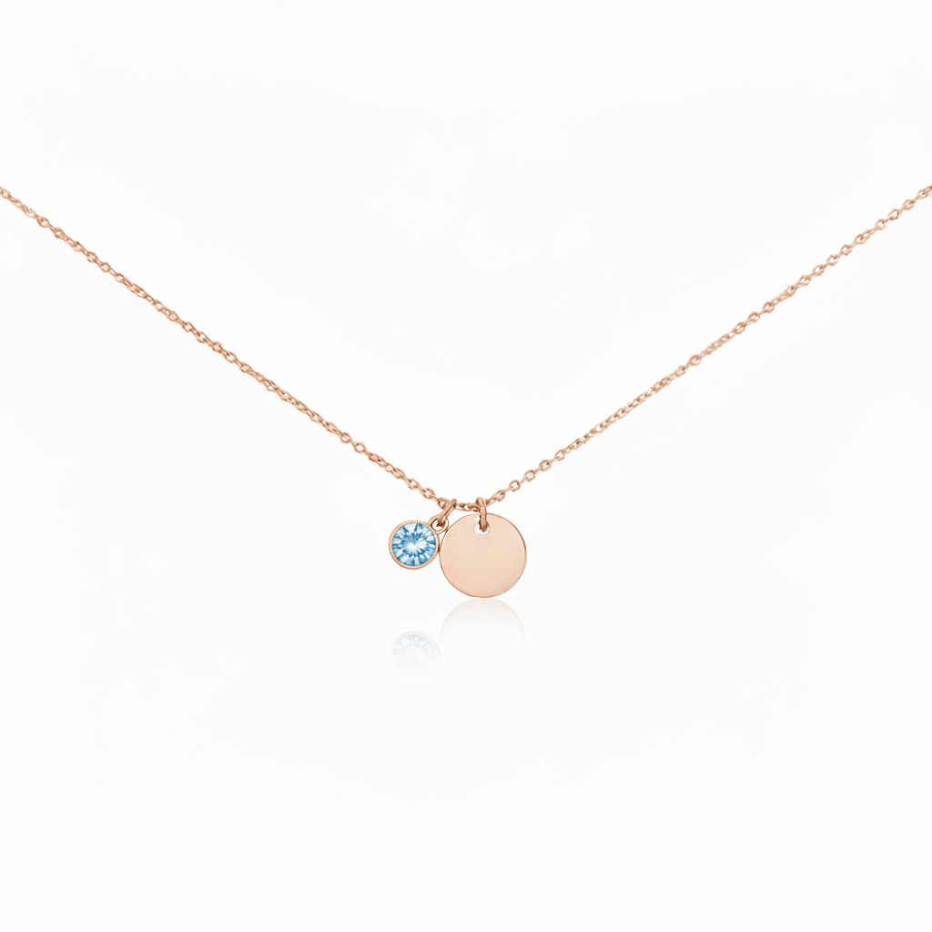 MISU Rose Gold Necklace Birth Month Dec-Topaz -Misu