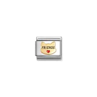 Nomination Composable Classic Link, Gold Cat Friends Symbol -Spilhaus