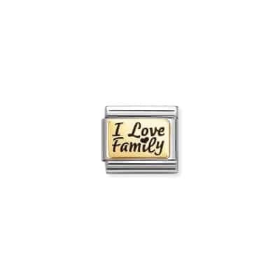 Nomination Composable Classic Link, 'I Love Family' Gold -Spilhaus