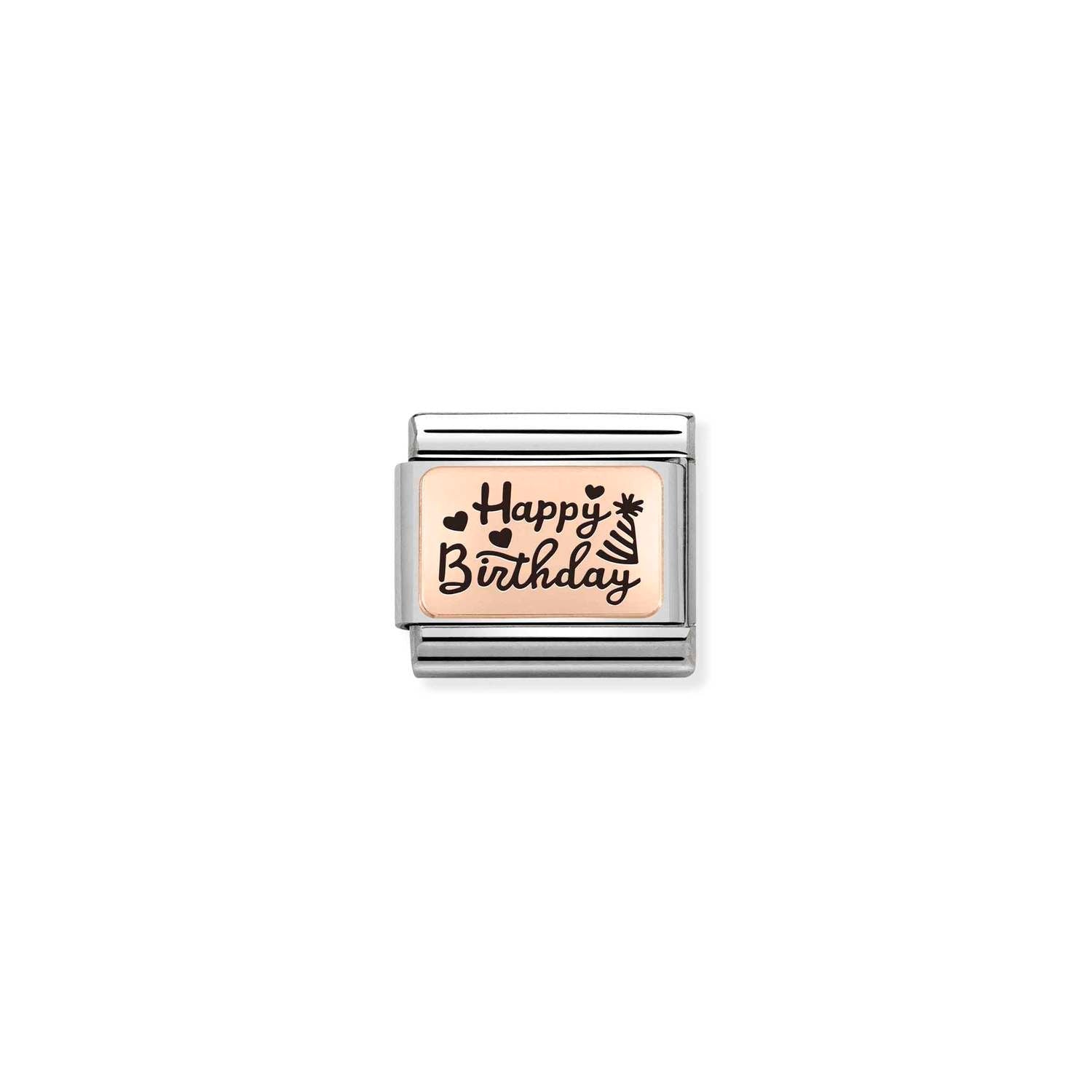 Nomination Composable Classic Plate Happy Birthday R/G SS -Nomination