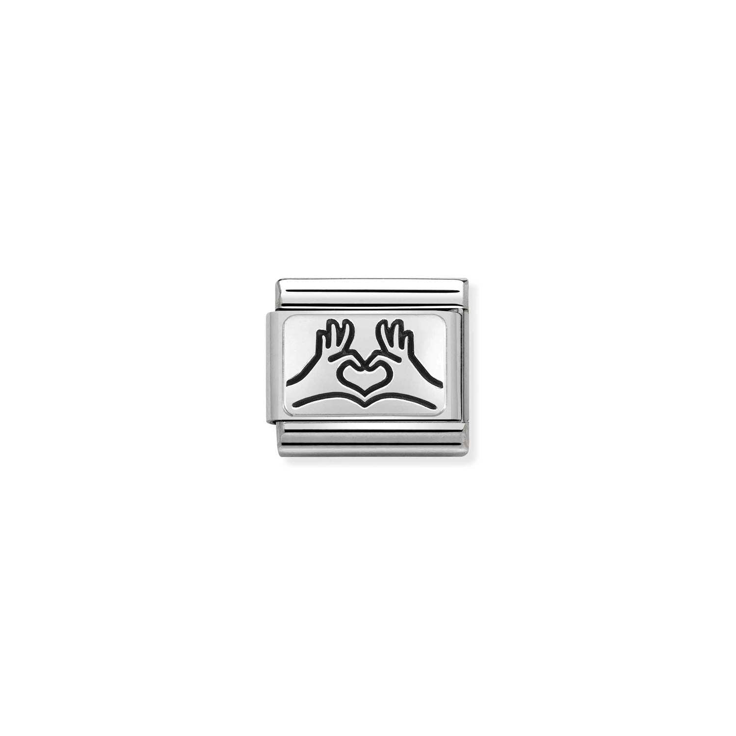 Nomination Composable Classic Plate Heart Hands S/Silver -Nomination