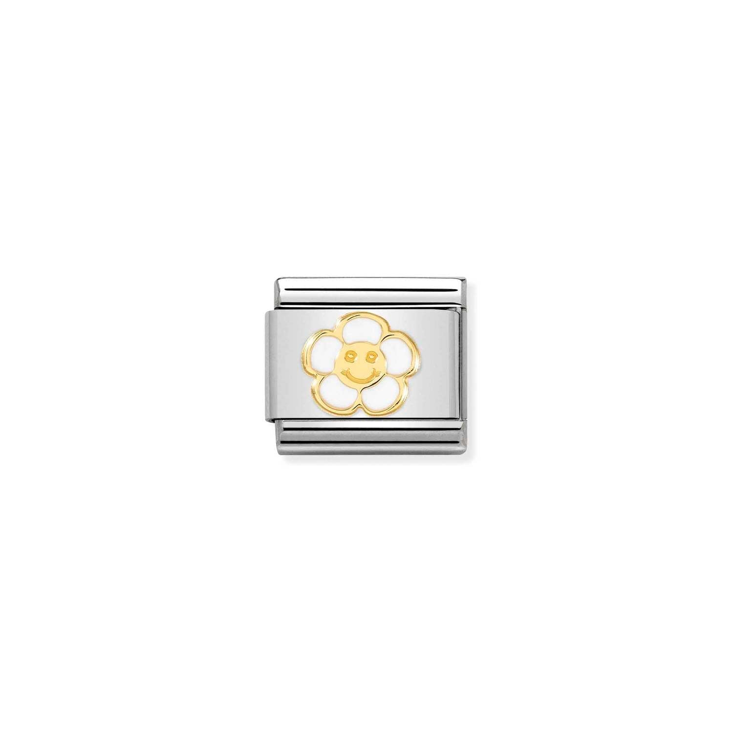Nomination Composable Classic Symbol Flower W/Smile SS 18K -Nomination
