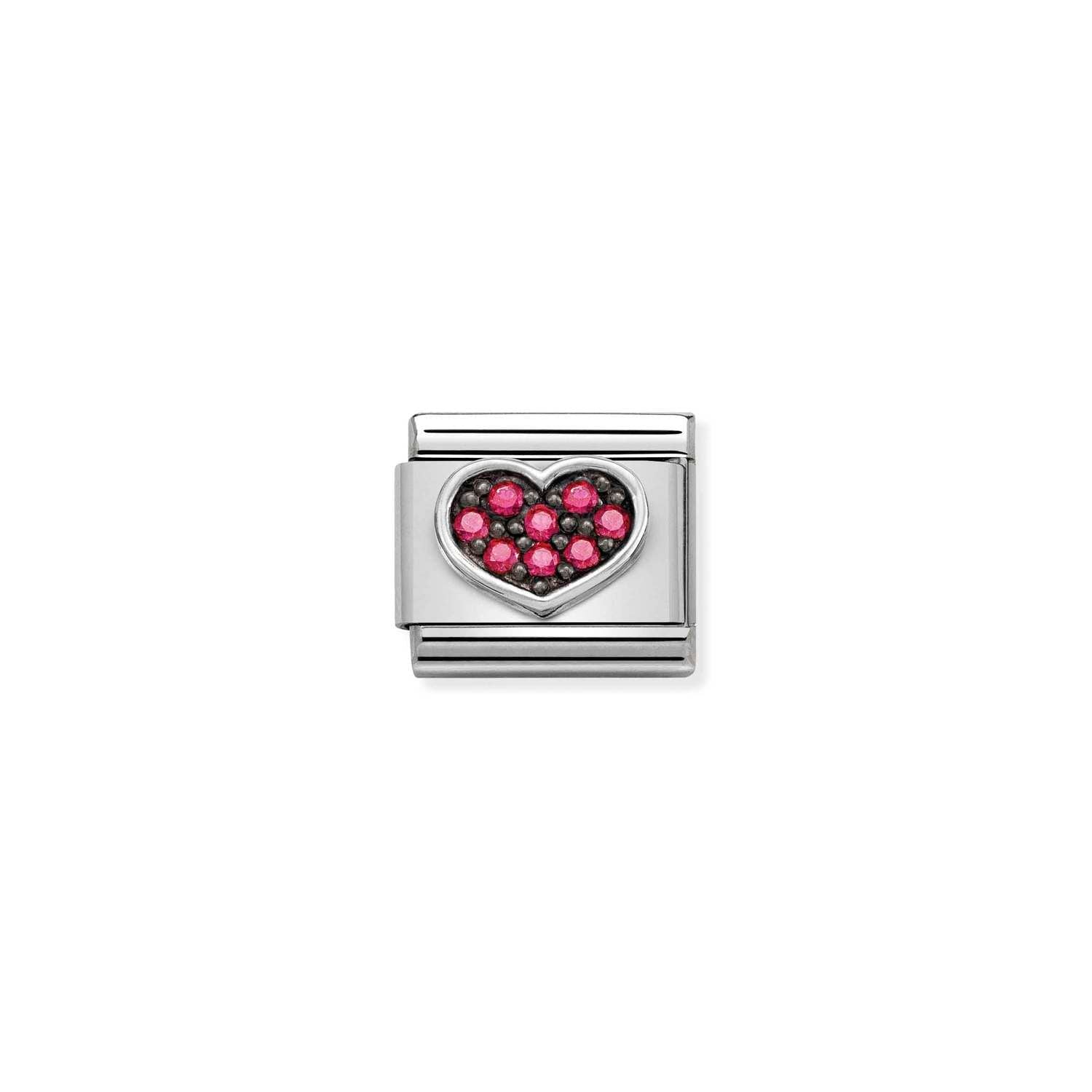 Nomination Composable Classic Symbol Fuschia Heart C.Z. S/Silver -Nomination