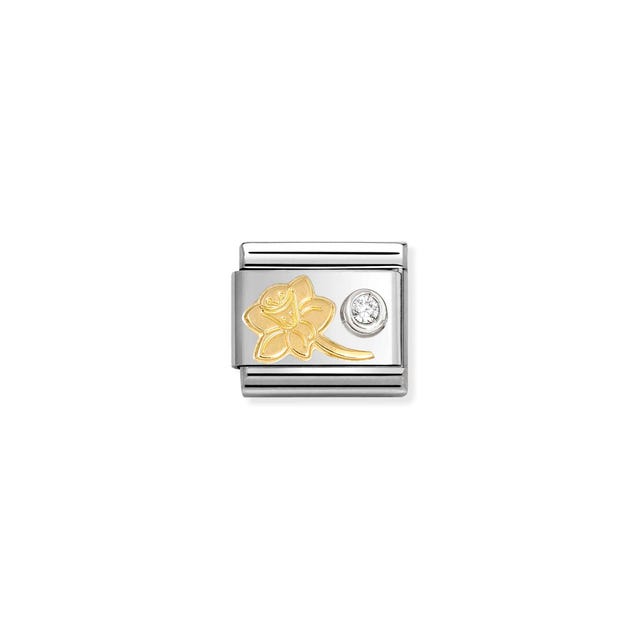 Nomination Composable Daffodil With Symbol CZ Yellow Gold -Nomination