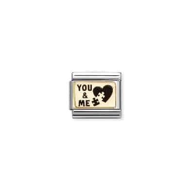Nomination Composable Gold You&Me Puzzle Plates -Spilhaus