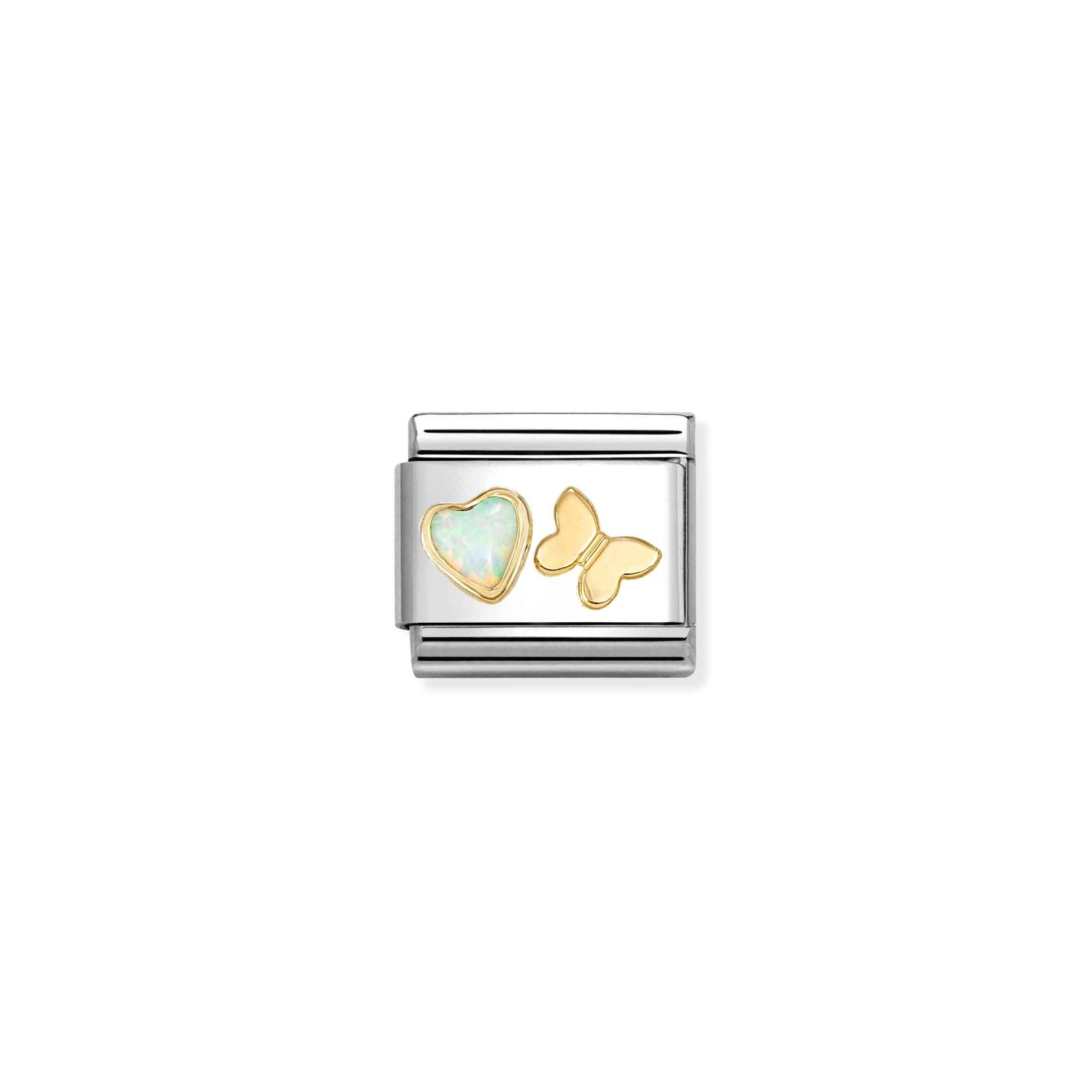 Nomination Composable Heart Butterfly White Opal -Nomination