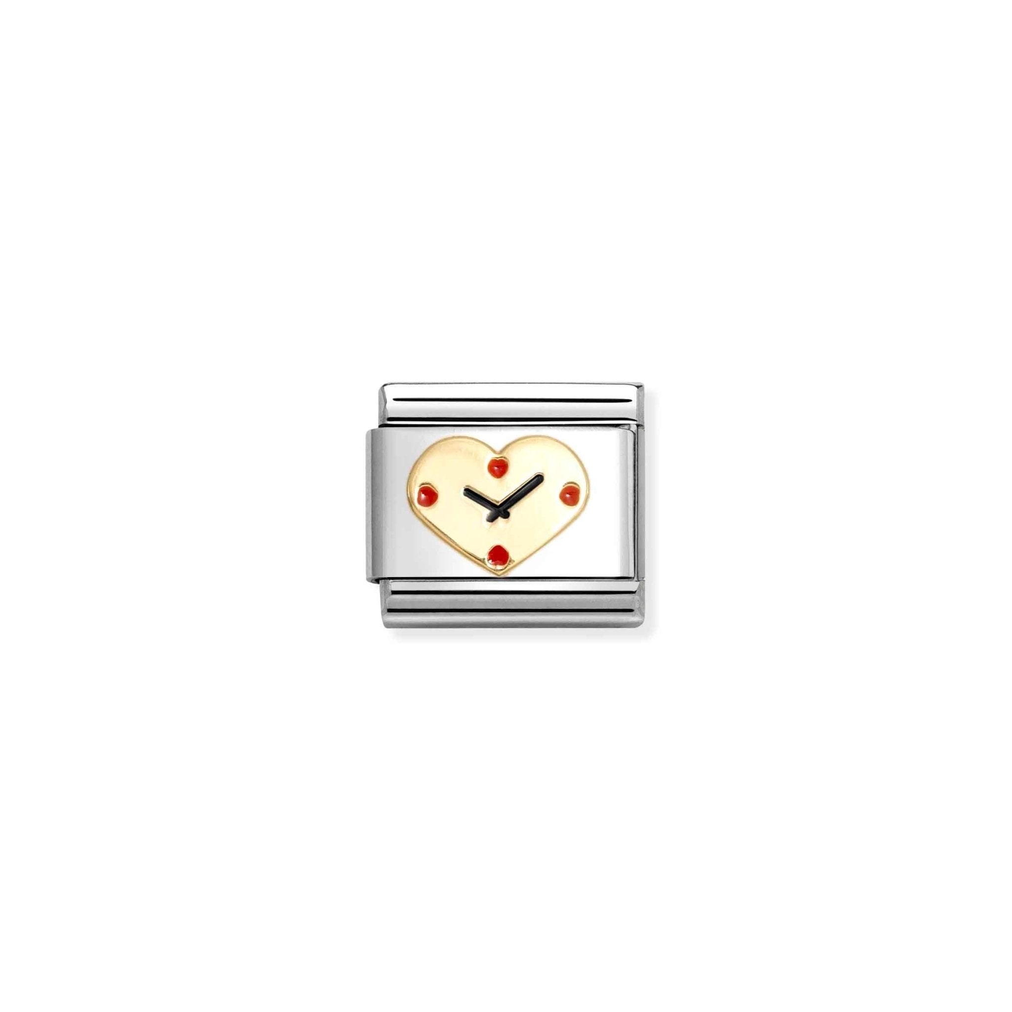 Nomination Composable Heart Clock Symbol SS 18ct YG&EN -Nomination