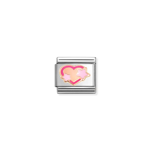 Nomination Composable Heart With Stars Symbol Rose Gold -Nomination
