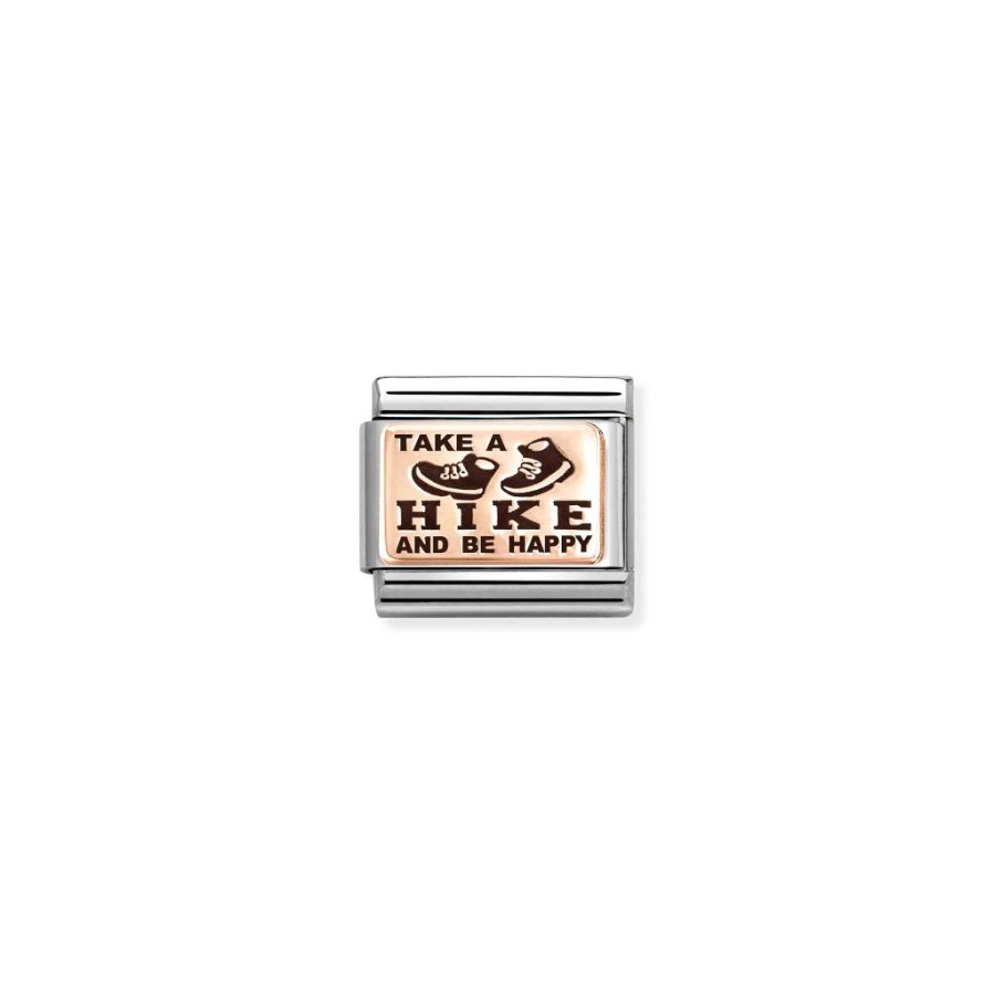 Nomination Composable Hike & Be Happy Plates 9k Rose Gold -Nomination