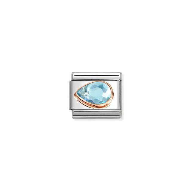 Nomination Composable Light Blue Left Drop Faceted -Nomination