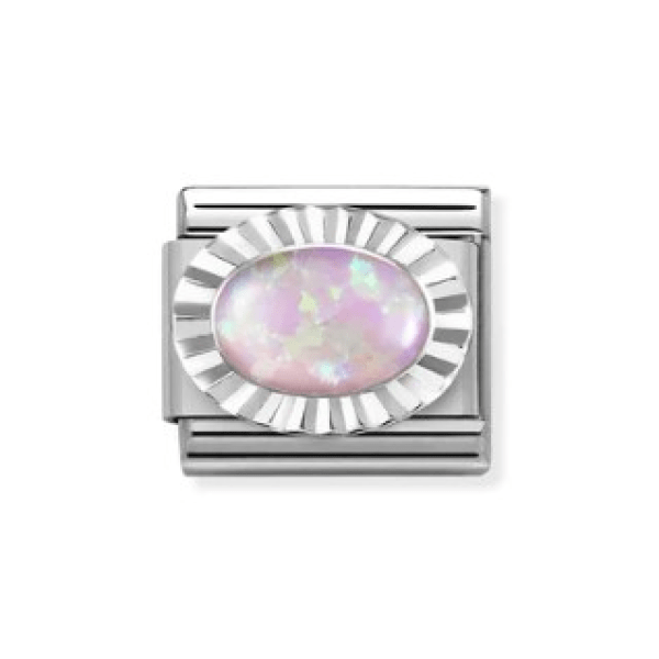 Nomination Composable Link Oval Pink Stone S/S & 925ss -Nomination