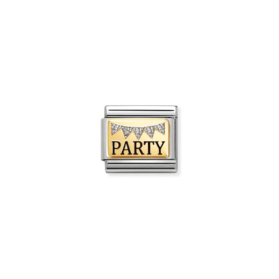 Nomination Composable Party Glitter Plate 18k Gold -Nomination