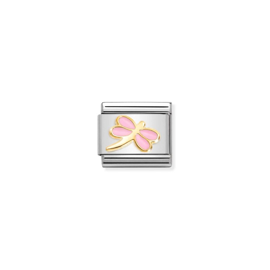 Nomination Composable Pink Dragonfly Symbol 18k Gold -Nomination