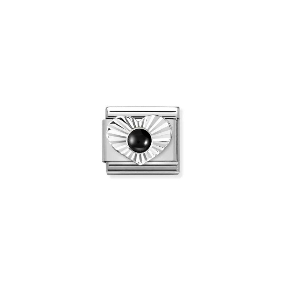Nomination Composable Stone Heart Blk Agate -Nomination