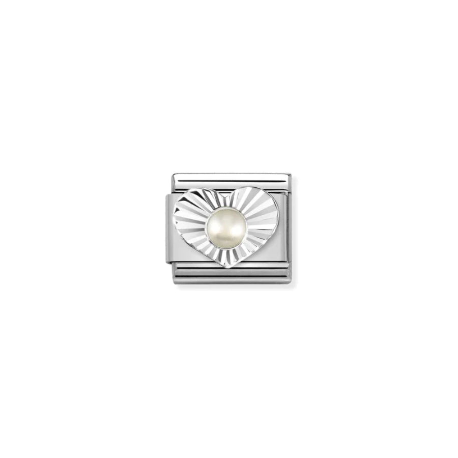 Nomination Composable Stone Heart White Pearl -Nomination