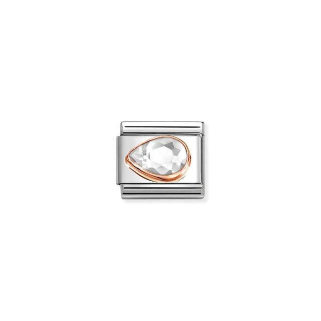 Nomination Composable White Left Drop Faceted -Nomination