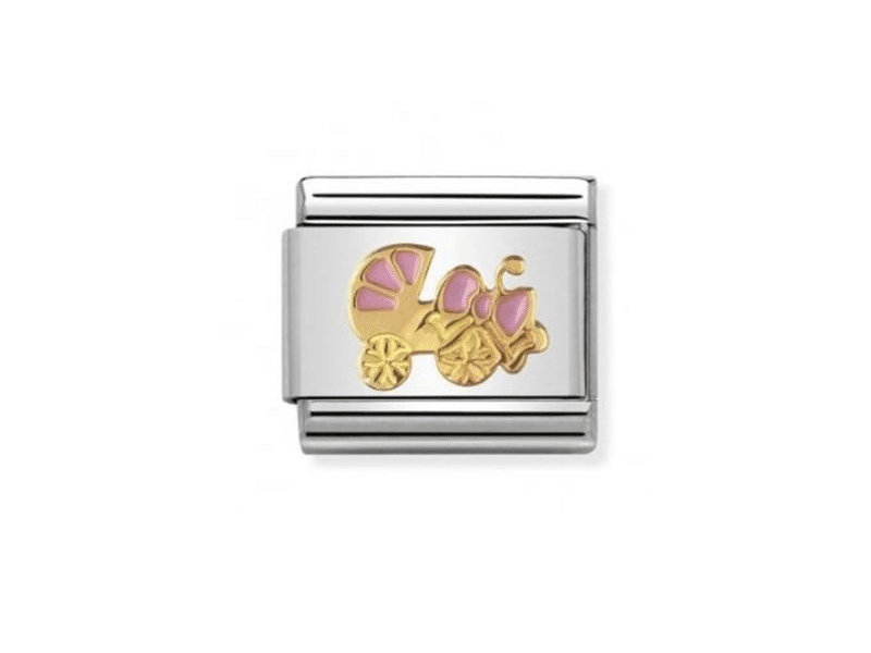 Nomination Daily Life Pink Pram S/Steel Enamel -Nomination