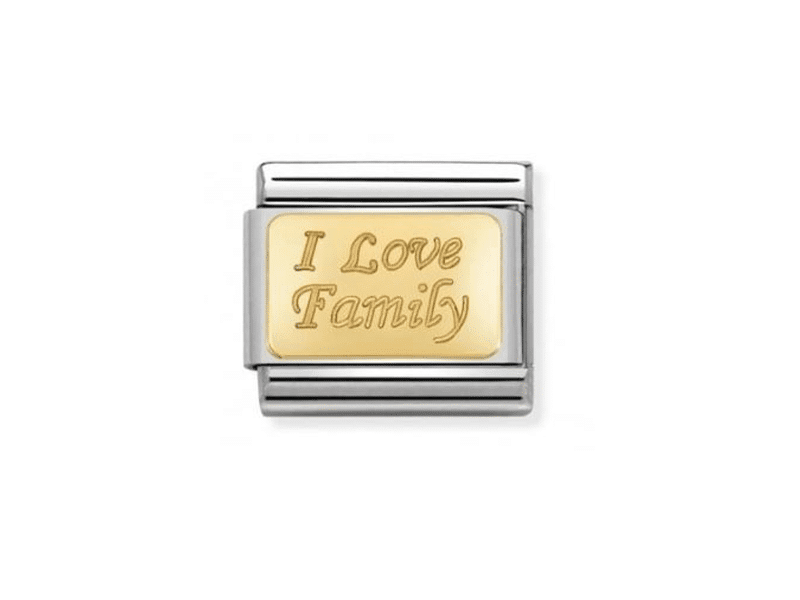 Nomination Engraved Signs I Love Family Steel/Yg 18K -Nomination