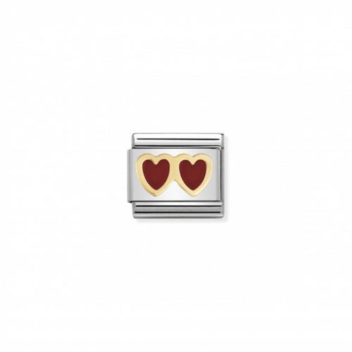Nomination Love Dbl Heart Red -Nomination