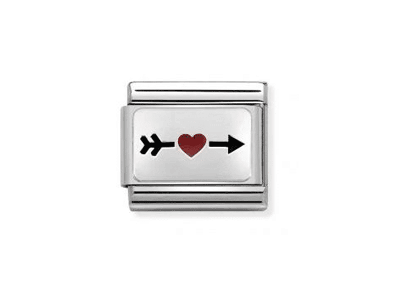 Nomination Plate Arrow Heart S/Steel & S/S -Nomination