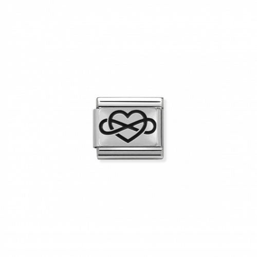 Nomination Silvershine Symbol Oxidised Infinity Heart -Nomination