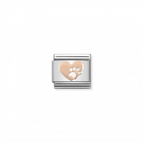 Nomination Symbol Heart & Footprints R/Gold -Nomination