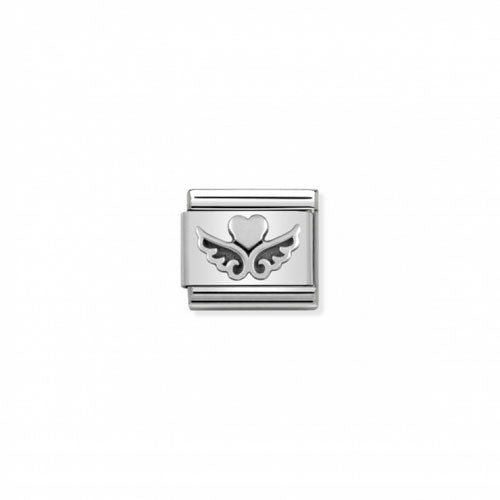 Nomination Symbol Heart W/Wings S/Steel & Silver -Nomination