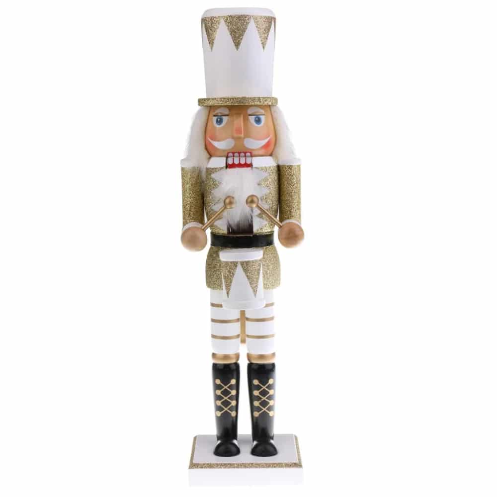 Nutcracker Ornament Gold Playing Drums -Spilhaus