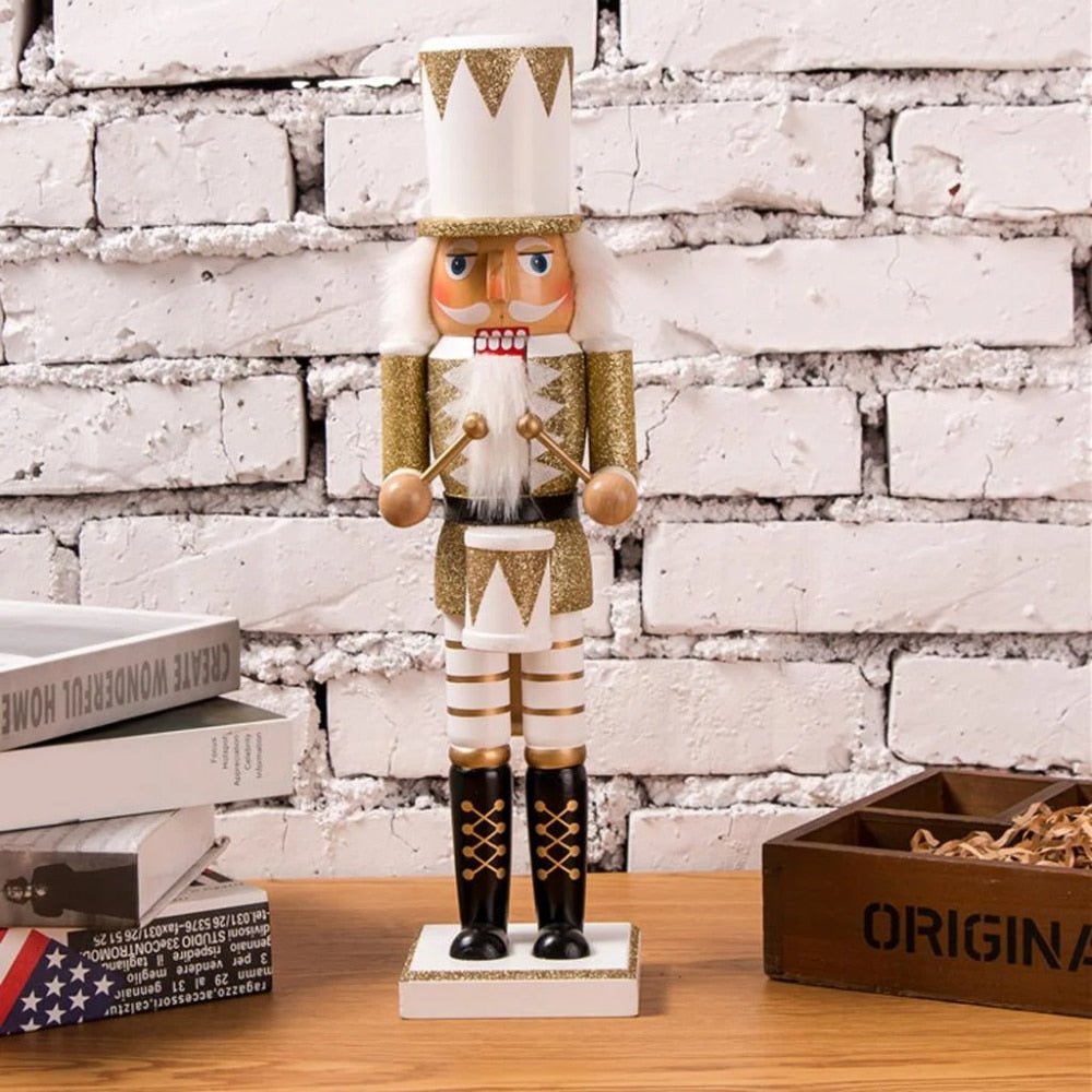 Nutcracker Ornament Gold Playing Drums -Spilhaus