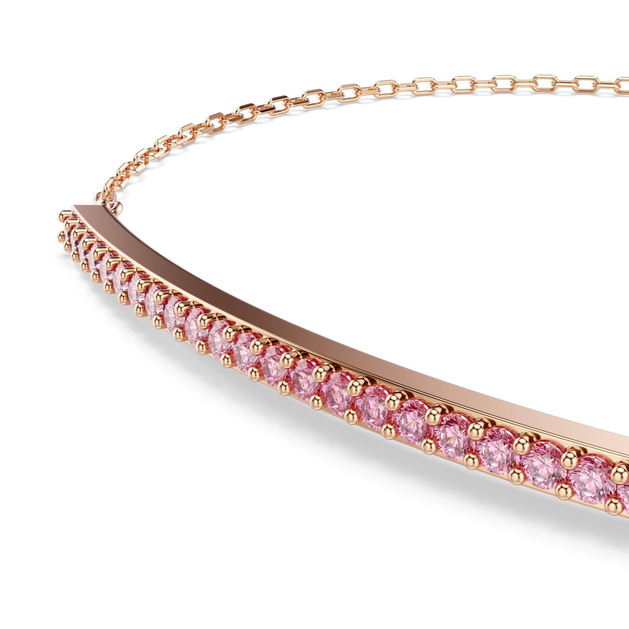Only bracelet, Round cut, Pink, 18K rose gold finish -Swarovski